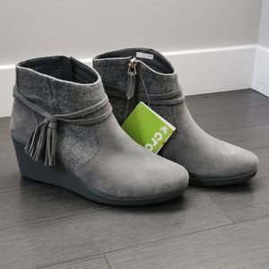 Crocs Grey Suede Booties